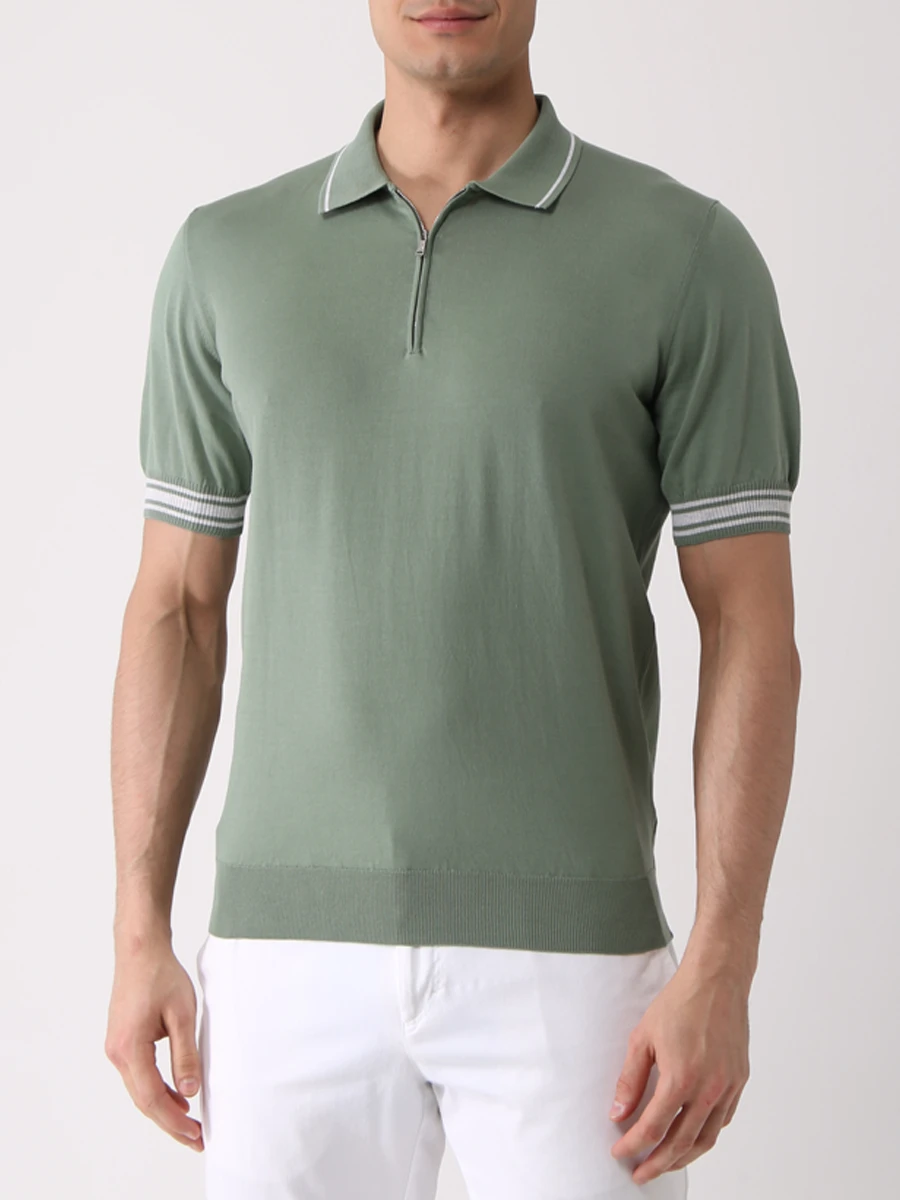 

Поло хлопковое, Зеленый, MK24242C2 GREEN
