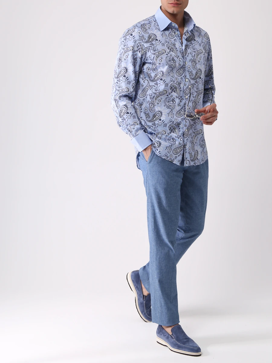 Рубашка Slim Fit хлопковая ETRO U12910/4726/250, размер 54, цвет голубой U12910/4726/250 - фото 2