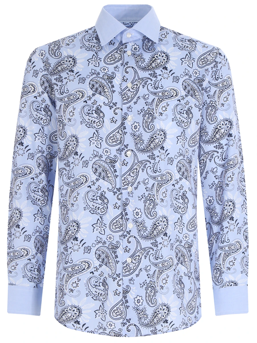 Рубашка Slim Fit хлопковая ETRO U12910/4726/250, размер 54, цвет голубой U12910/4726/250 - фото 1