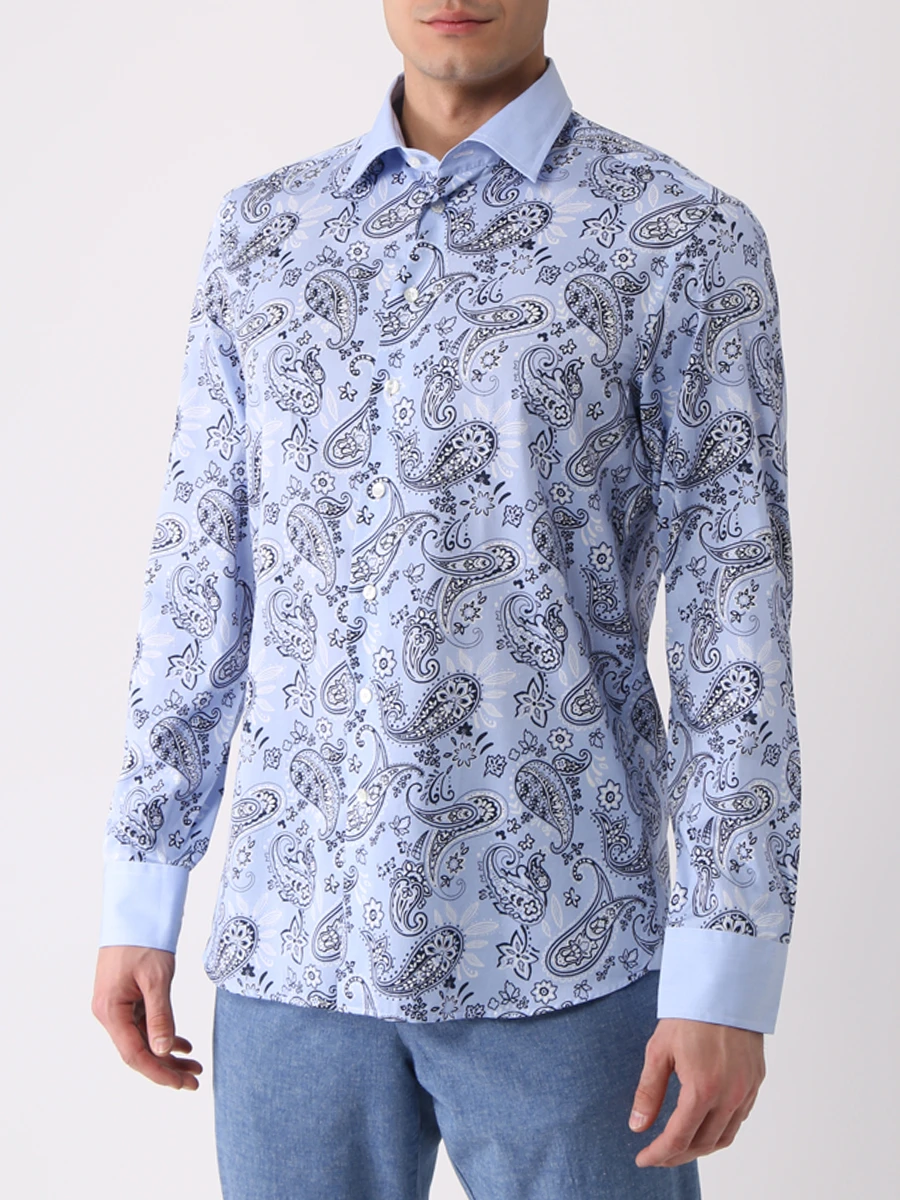 Рубашка Slim Fit хлопковая ETRO U12910/4726/250, размер 54, цвет голубой U12910/4726/250 - фото 4