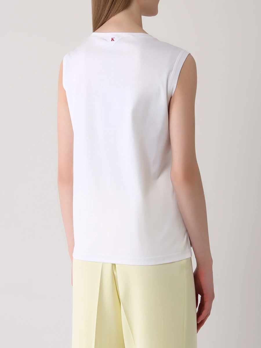 Топ хлопковый KITON D53444H0805101004 Белый  Фото 3