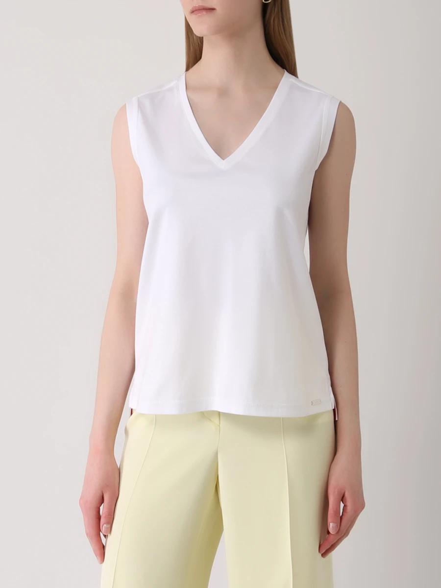 Топ хлопковый KITON D53444H0805101004 Белый  Фото 4