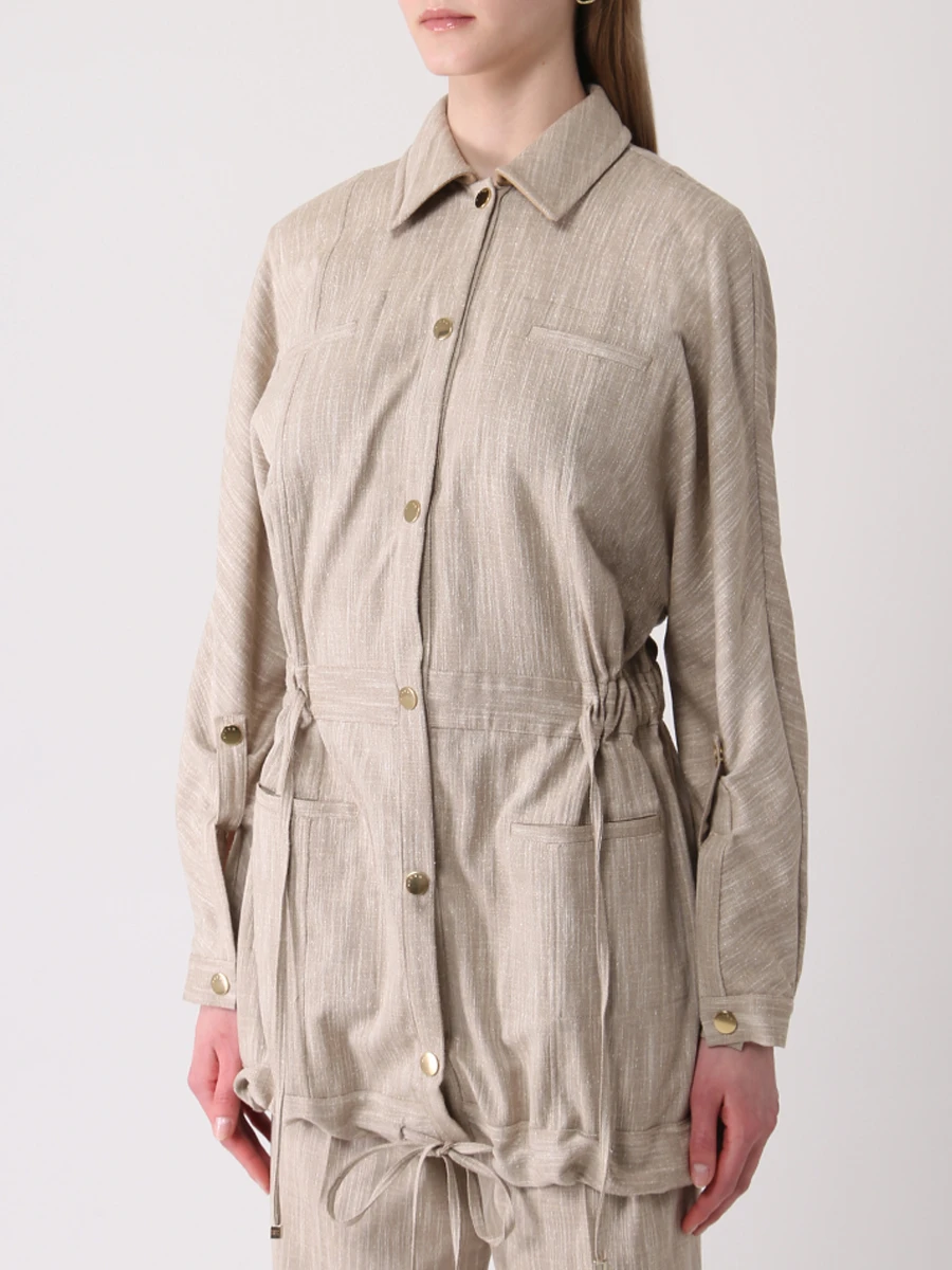 Куртка с кулиской KITON D53459K0909A02007 Бежевый  Фото 4