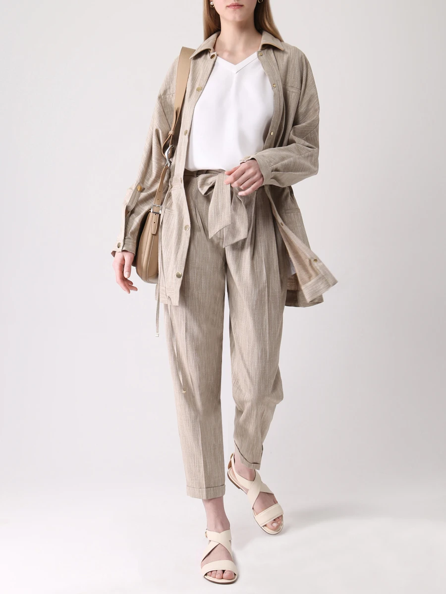 Куртка с кулиской KITON D53459K0909A02007 Бежевый  Фото 2