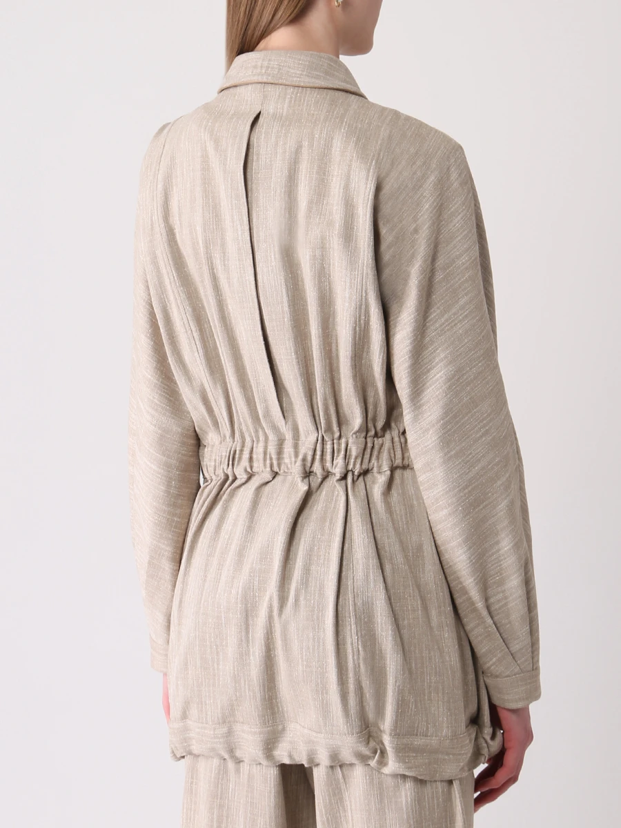 Куртка с кулиской KITON D53459K0909A02007 Бежевый  Фото 3