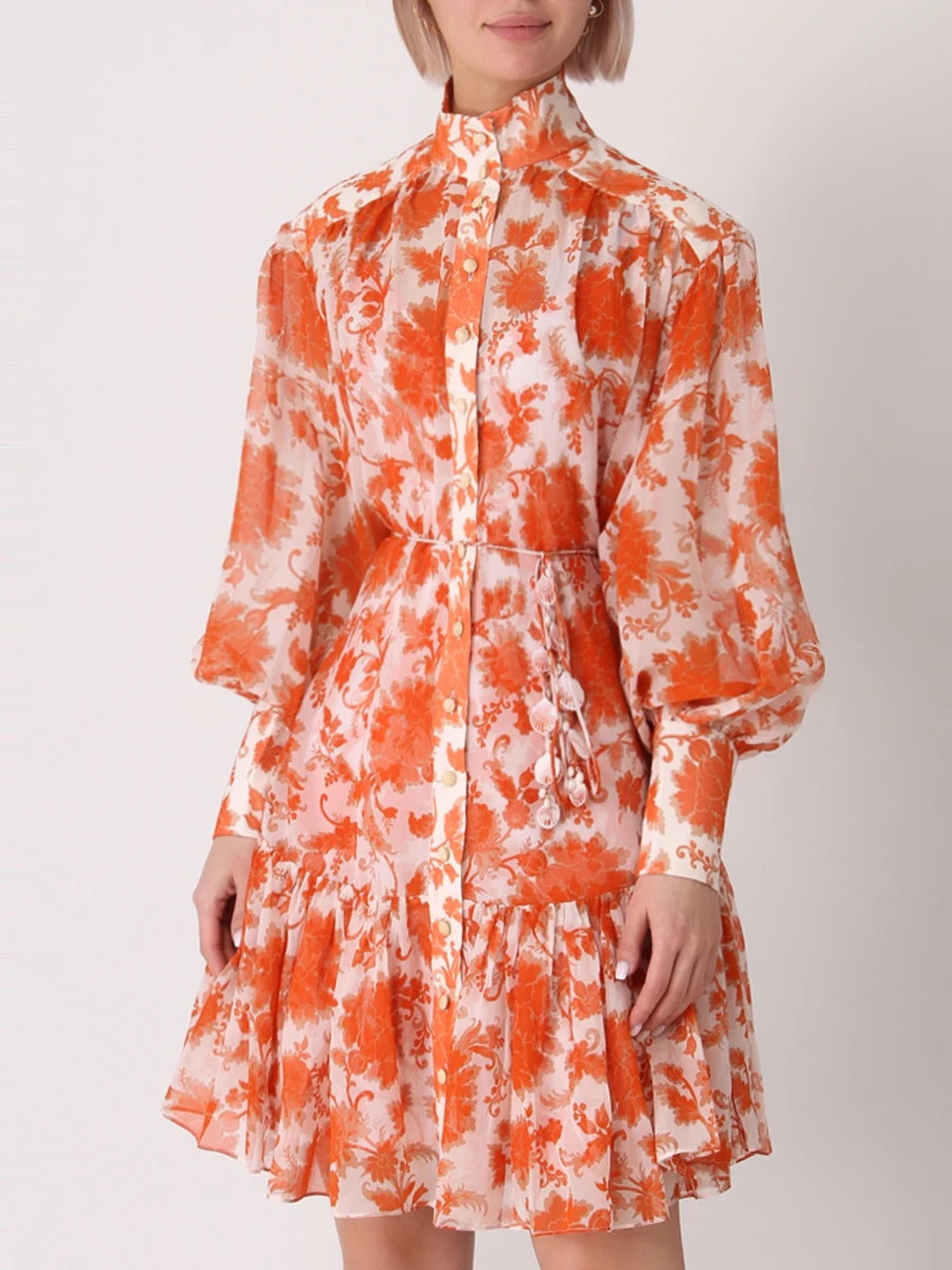 Платье с принтом ZIMMERMANN 3384DPOS/ORTNFL, размер 40, цвет оранжевый 3384DPOS/ORTNFL - фото 4