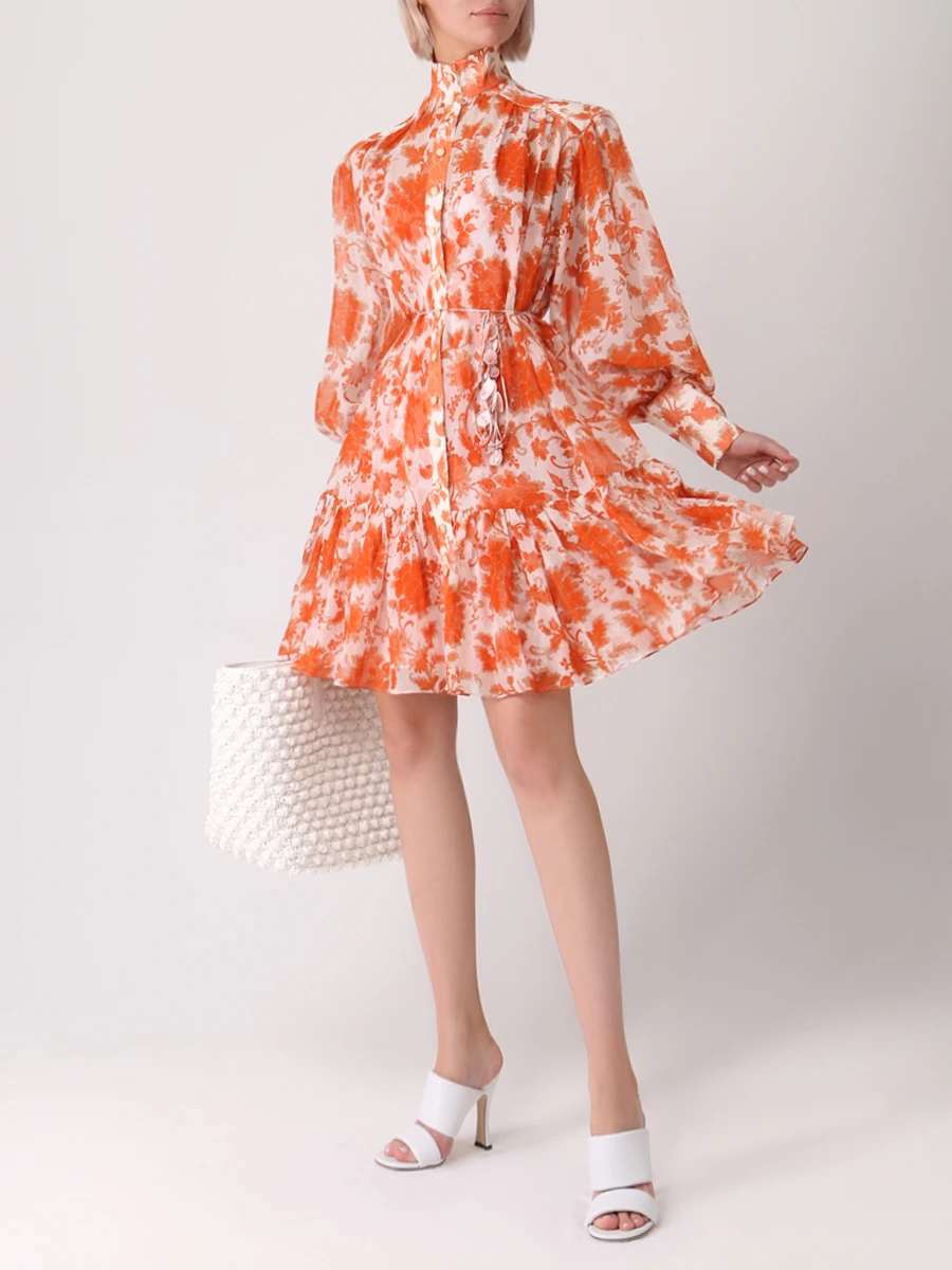 Платье с принтом ZIMMERMANN 3384DPOS/ORTNFL, размер 40, цвет оранжевый 3384DPOS/ORTNFL - фото 2