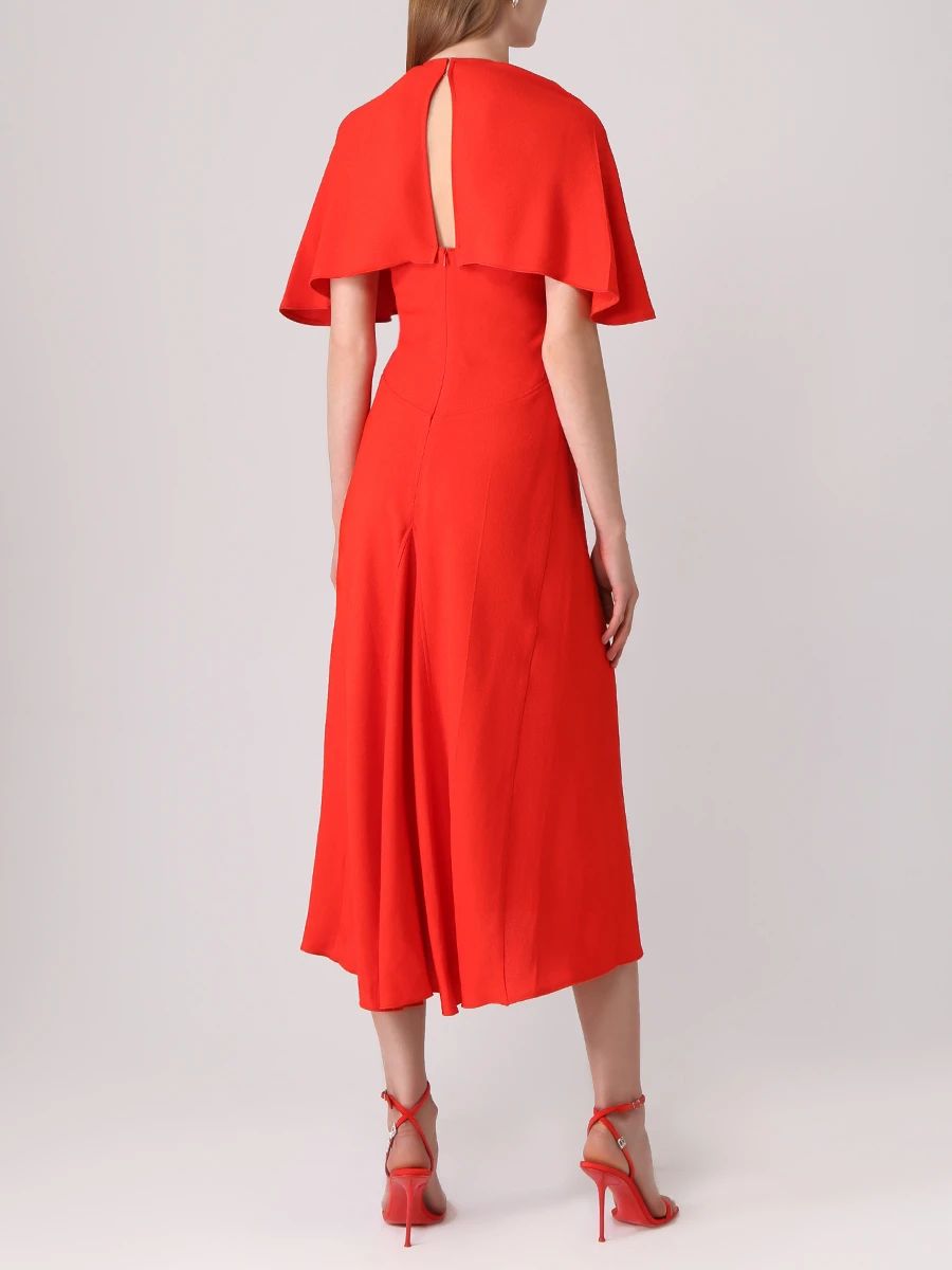 Платье из вискозы VICTORIA BECKHAM 1122WDR003204A Красный  Фото 3