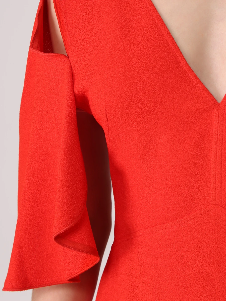 Платье из вискозы VICTORIA BECKHAM 1122WDR003204A Красный  Фото 5