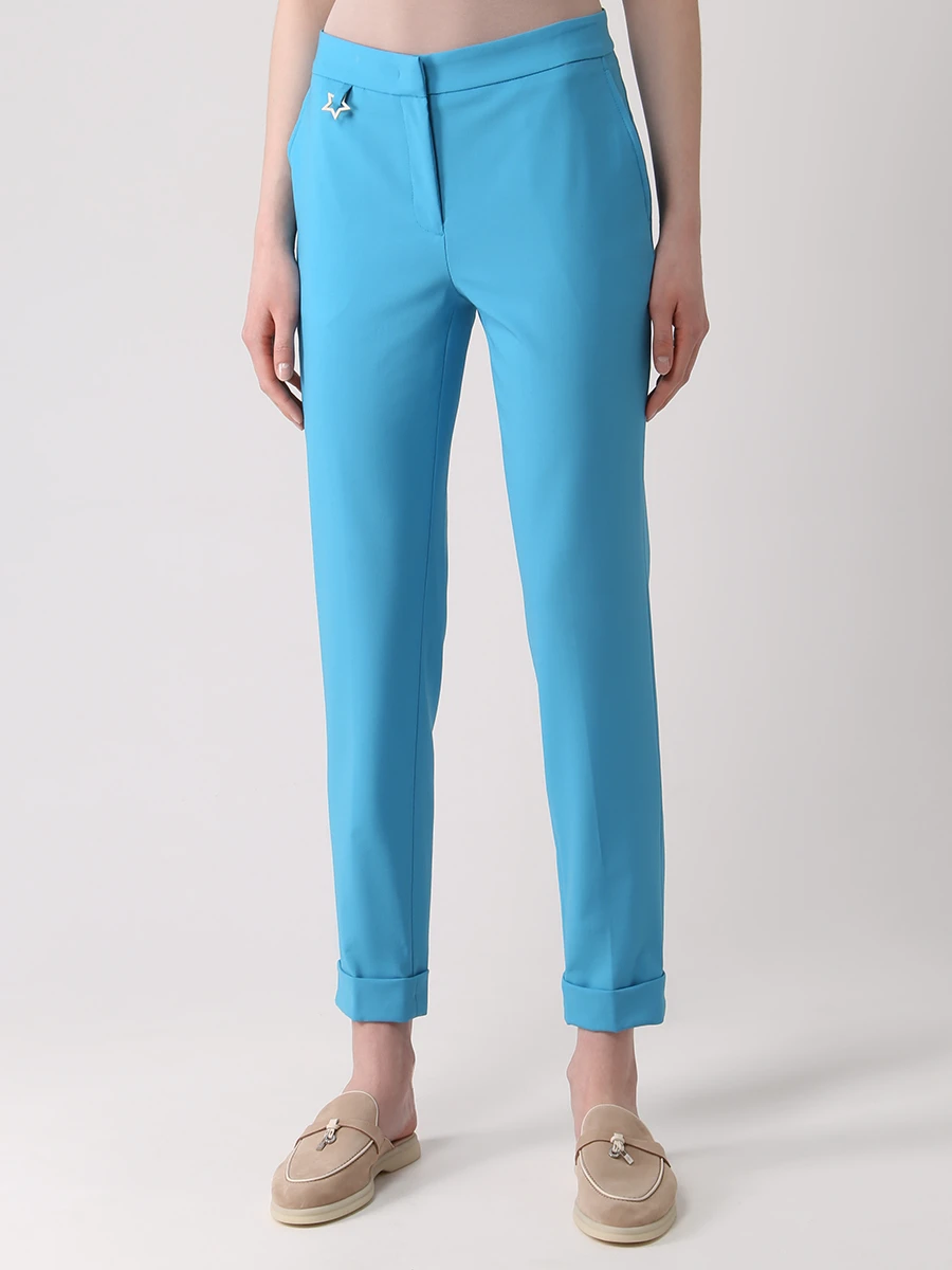 Брюки шерстяные LORENA ANTONIAZZI E2210PA14A/3180/535 Бирюзовый  Фото 4