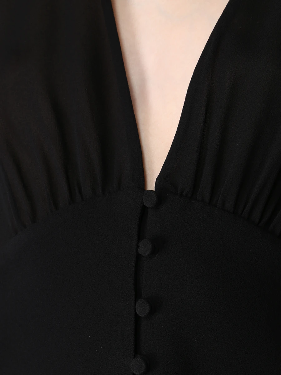 Блуза из вискозы SAINT LAURENT 689332Y103W/1000, размер 42, цвет черный 689332Y103W/1000 - фото 5