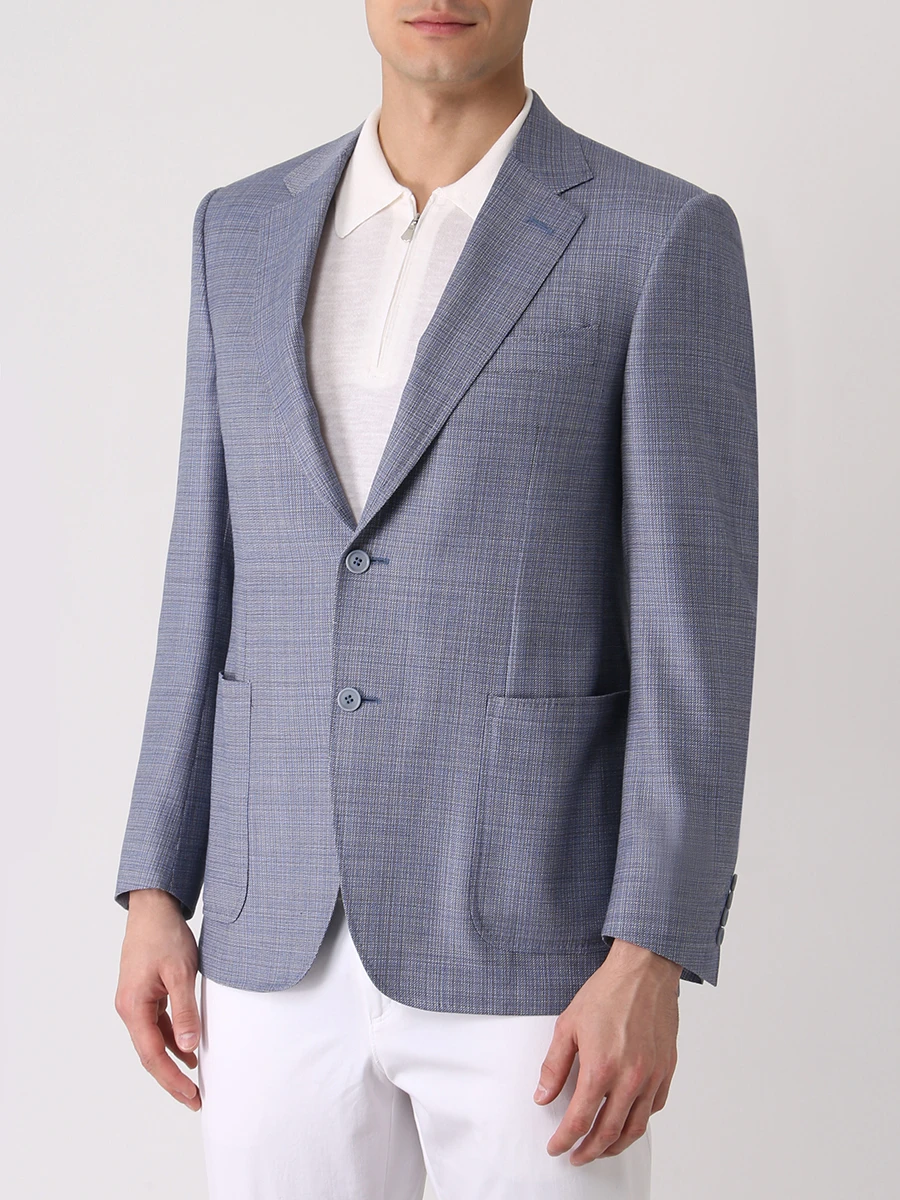 Пиджак шерстяной CANALI CF00863/407/21288 Голубой  Фото 4