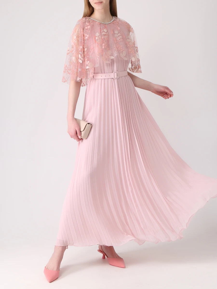 Платье плиссированное SELF-PORTRAIT SS22-136 Розовый  Фото 2