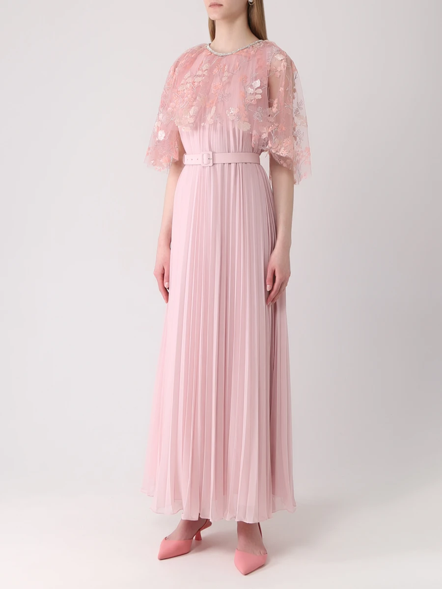 Платье плиссированное SELF-PORTRAIT SS22-136 Розовый  Фото 4