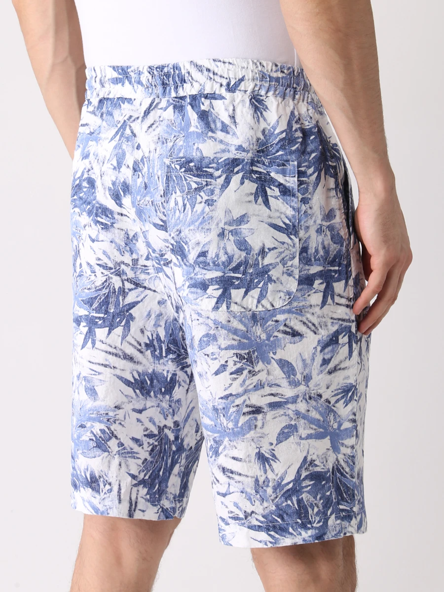 Шорты льняные 120% LINO VOM29CM000G075000/V0501 Белый  Фото 3