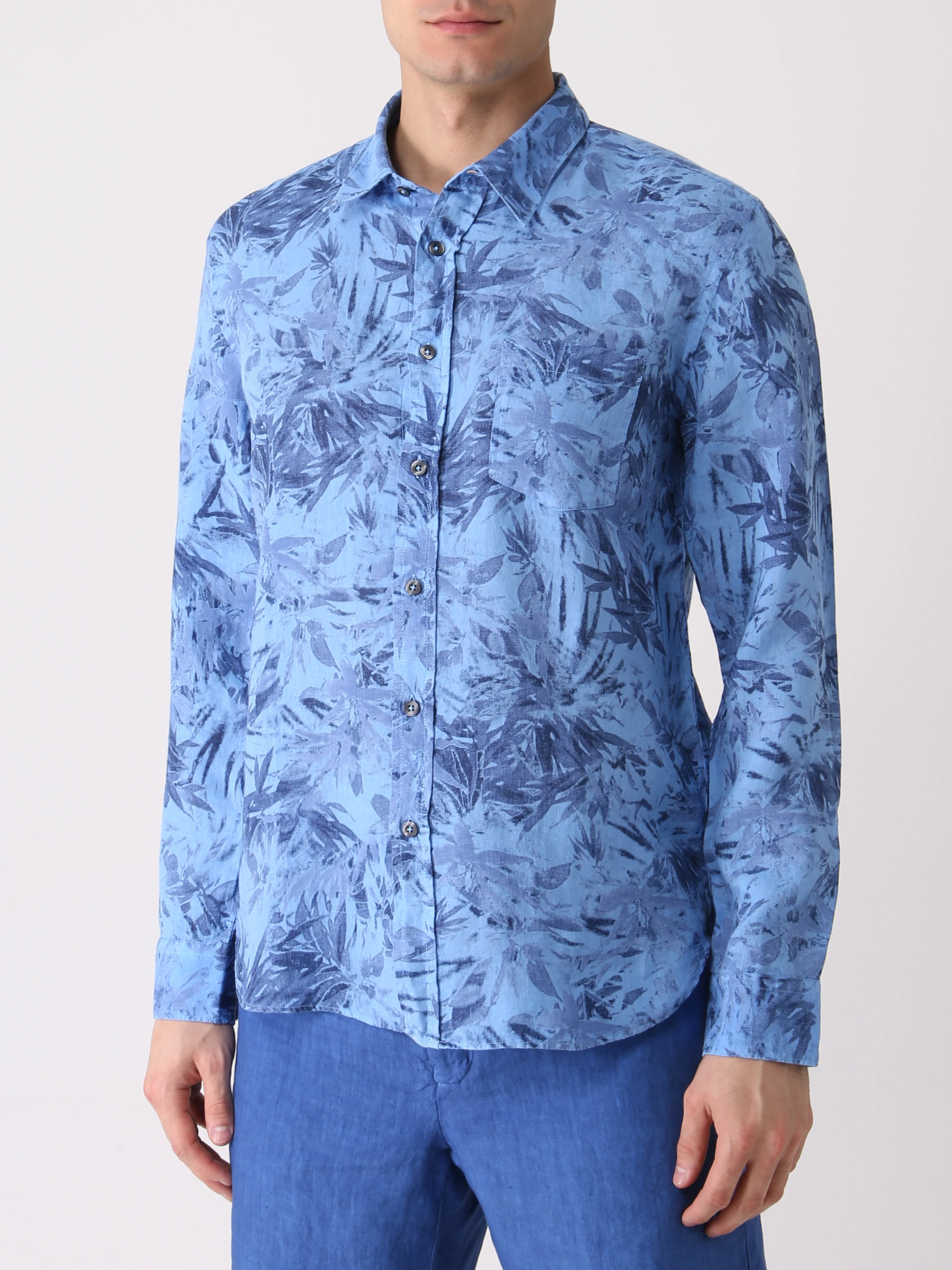 Рубашка Regular Fit льняная 120% LINO VOM1425000G074000/V023, размер 52, цвет голубой VOM1425000G074000/V023 - фото 4