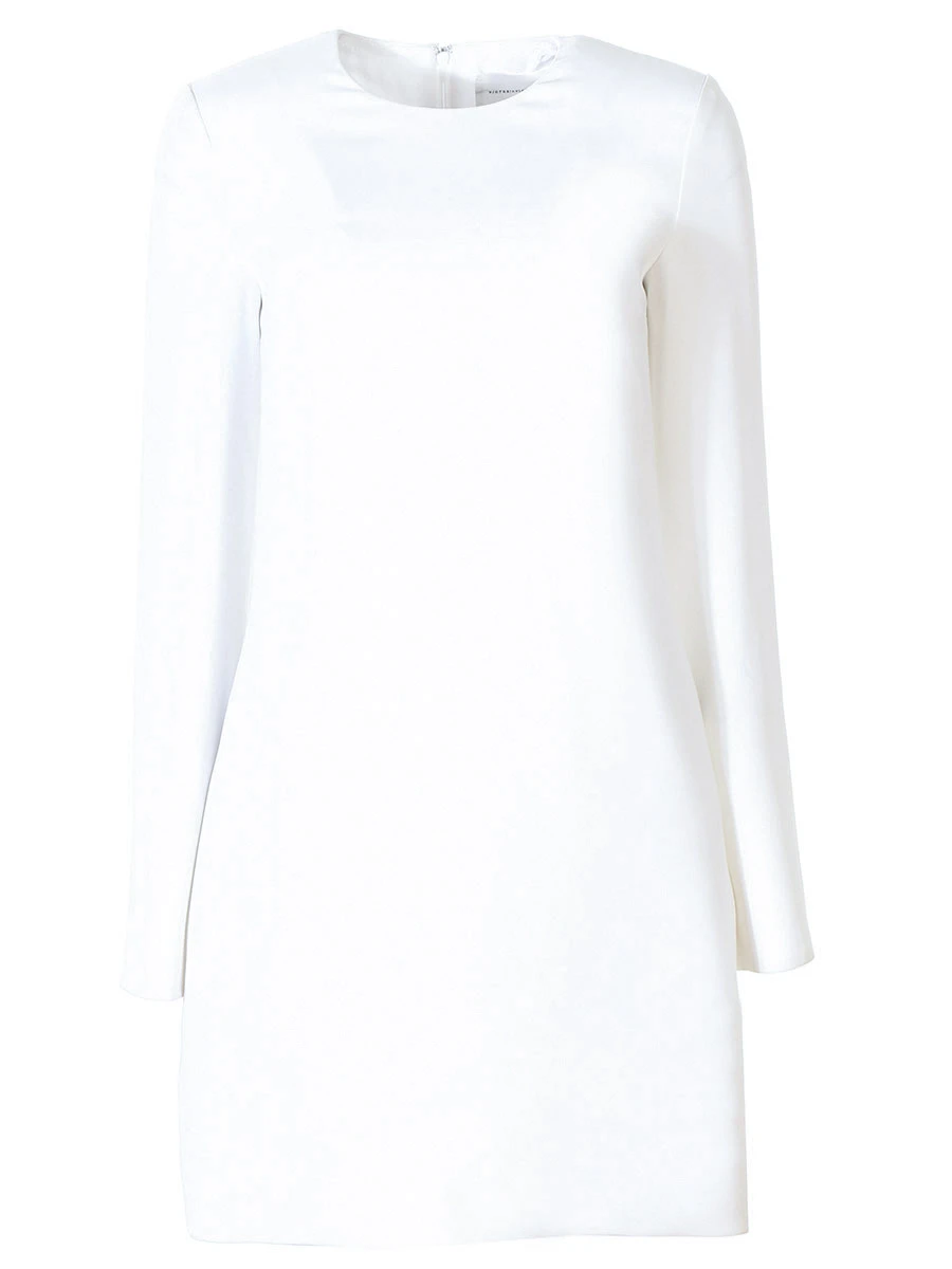 Платье-мини с длинными рукавами, DRVV553, VICTORIA BECKHAM, Белый, 110517  - купить
