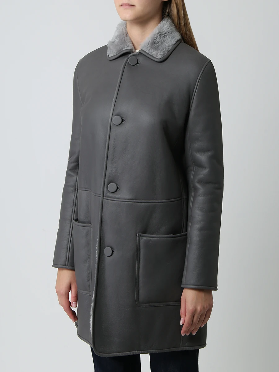 Двусторонняя дубленка CELINE 28I63344C 08GC Серый  Фото 7