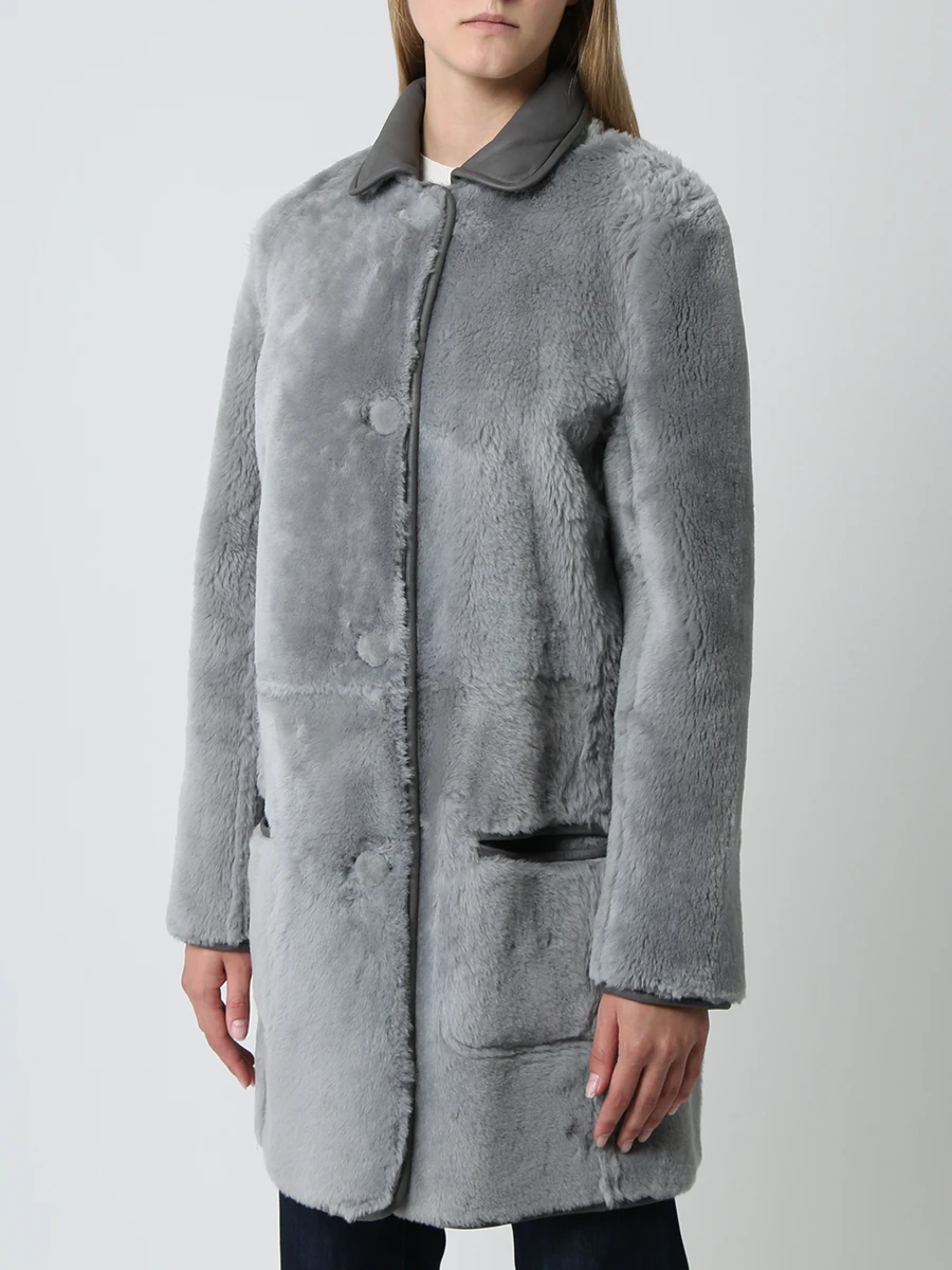 Двусторонняя дубленка CELINE 28I63344C 08GC Серый  Фото 4