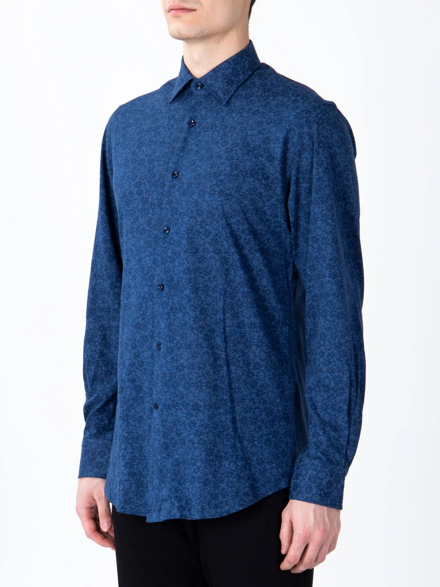 Хлопковая рубашка с принтом PAUL & SHARK I18P3205CF/400, размер 48, цвет синий I18P3205CF/400 - фото 2