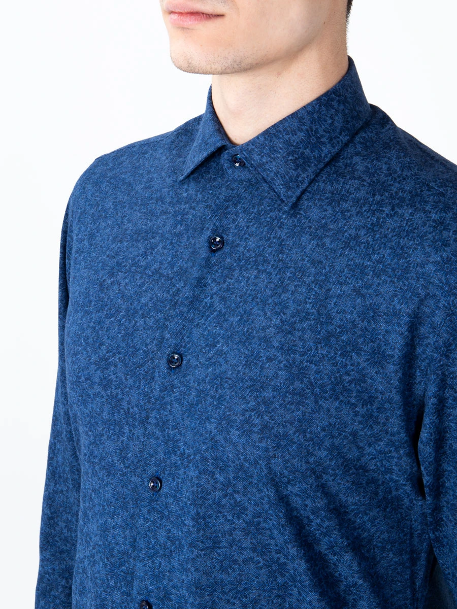 Хлопковая рубашка с принтом PAUL & SHARK I18P3205CF/400, размер 48, цвет синий I18P3205CF/400 - фото 4