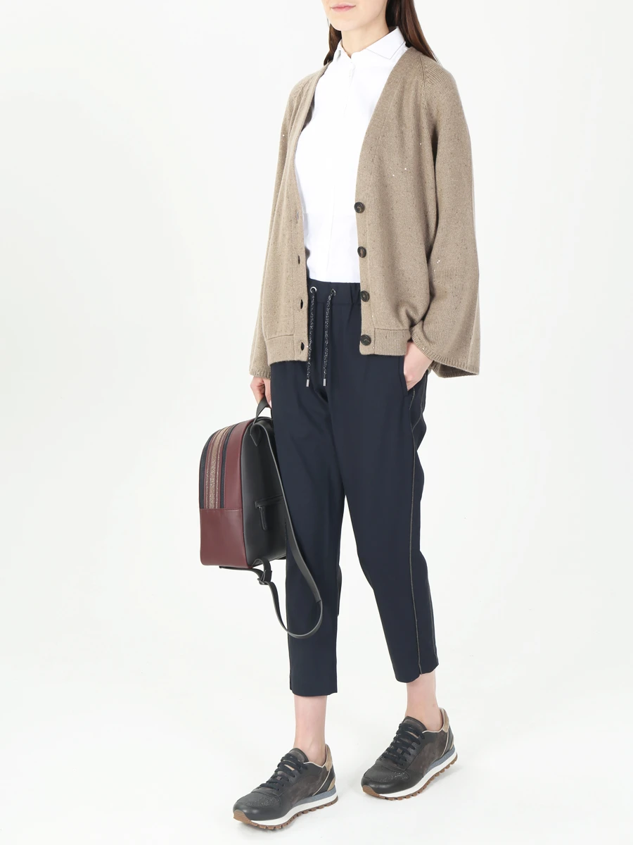 Кашемировый кардиган BRUNELLO CUCINELLI M73539106 CJ018 Бежевый  Фото 2