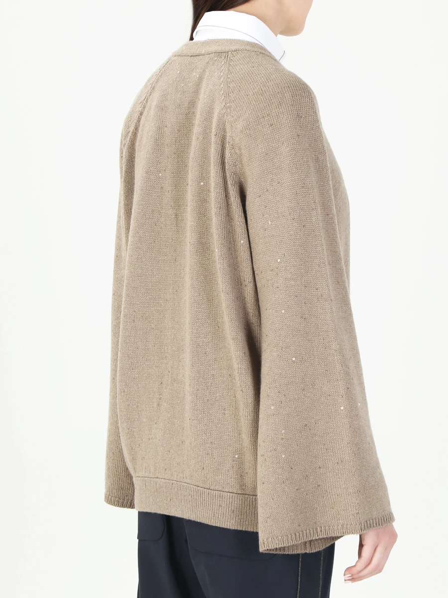 Кашемировый кардиган BRUNELLO CUCINELLI M73539106 CJ018 Бежевый  Фото 3