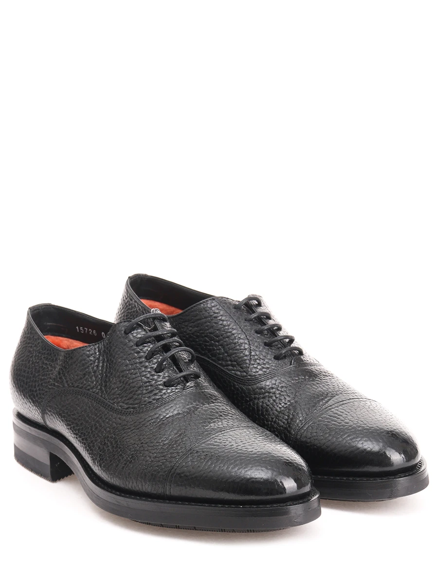 Кожаные туфли-оксфорды с мехом SANTONI MCKE15726 N01, размер 41, цвет черный - фото 2