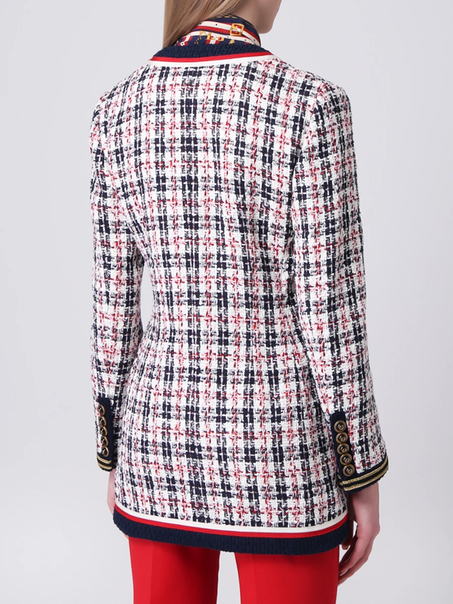 Жакет твидовый GUCCI 523675 ZKD96 9433 Клетка  Фото 3