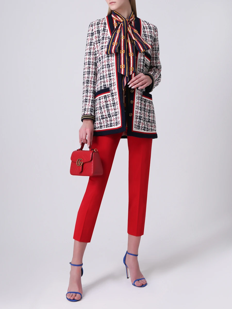 Жакет твидовый GUCCI 523675 ZKD96 9433 Клетка  Фото 2