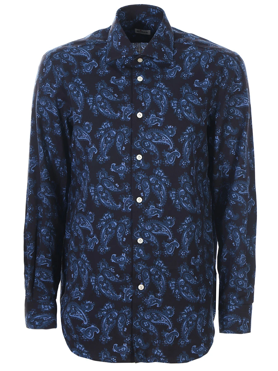 Хлопковая рубашка KITON UCIH0648501000 Принт 