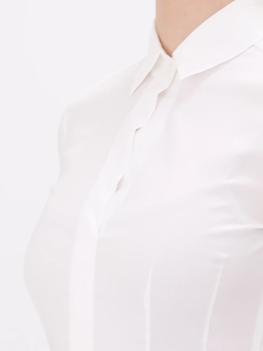 Хлопковая рубашка BOSS 50290242/100, размер 38, цвет белый 50290242/100 - фото 5