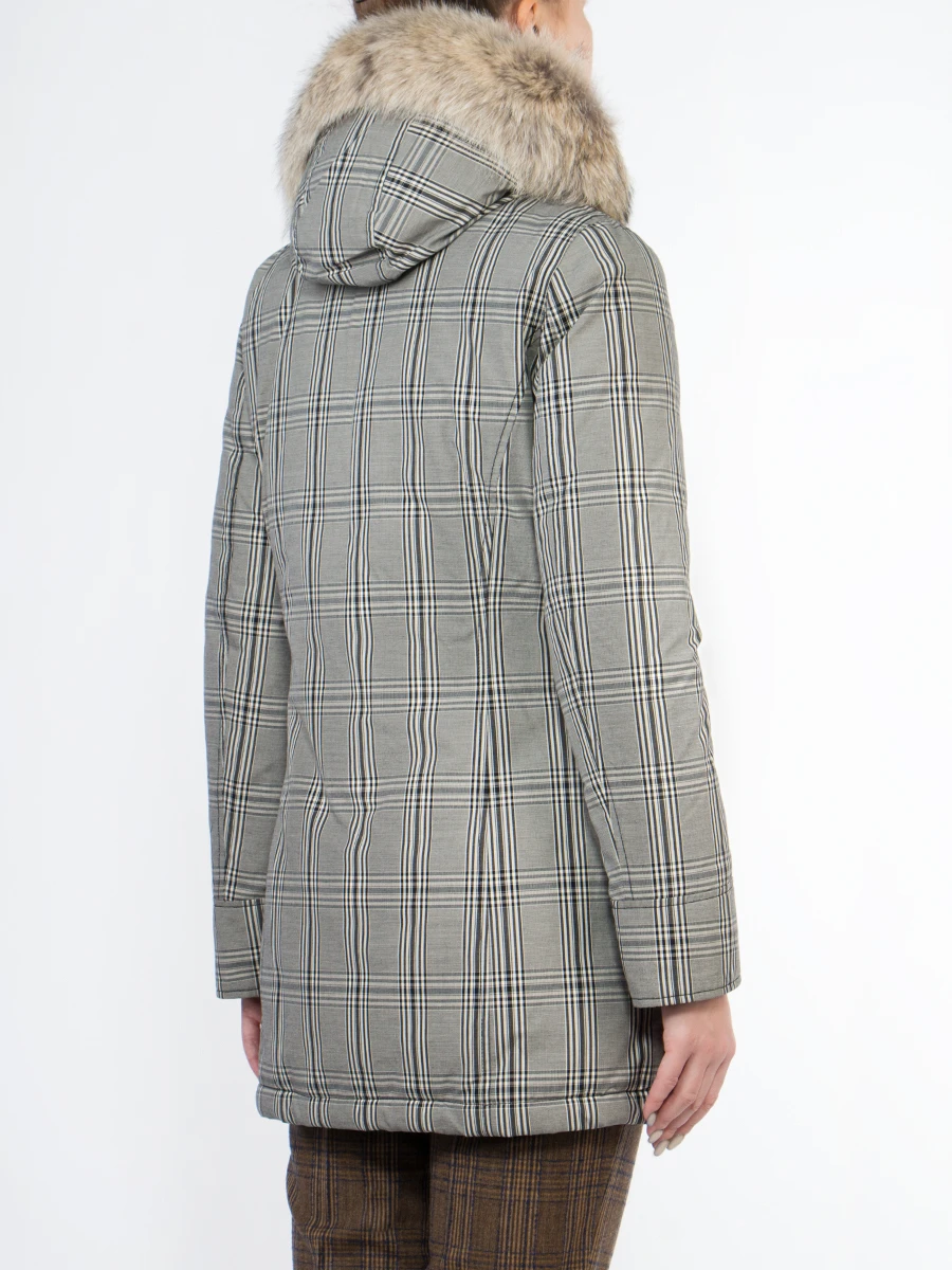 Пуховик приталенного силуэта WOOLRICH WWCPS2262BY20/сер.клетка Клетка  Фото 3