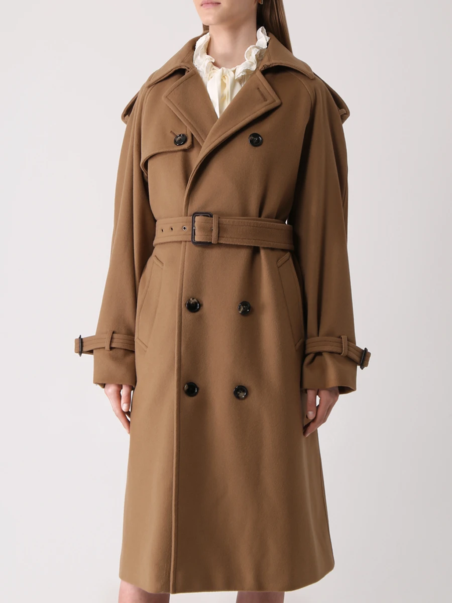 Пальто шерстяное CELINE 2M722995K.02DC Коричневый  Фото 4