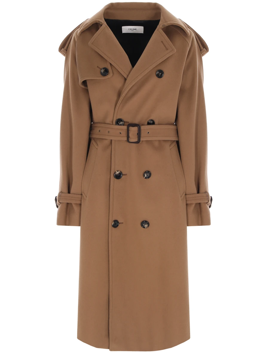 Пальто шерстяное CELINE 2M722995K.02DC Коричневый 