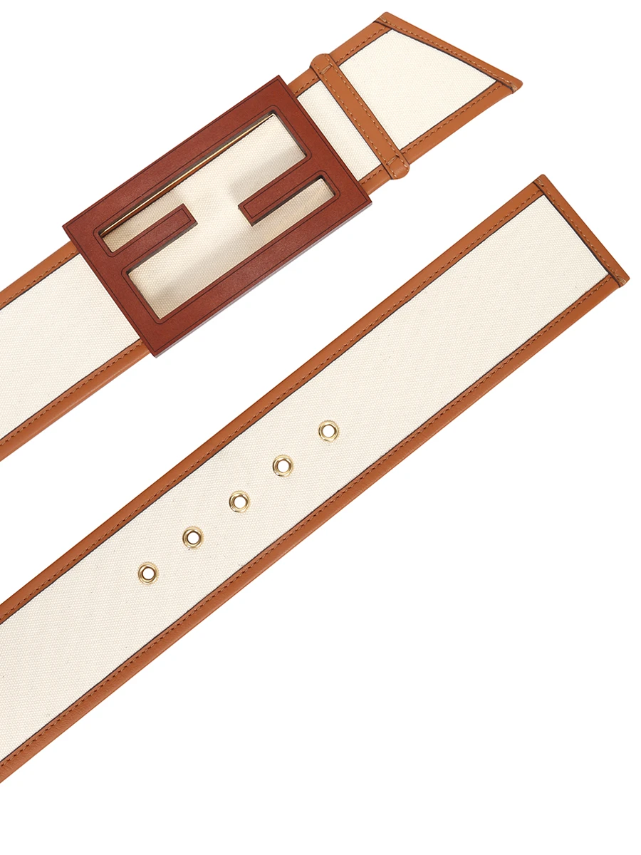 Ремень текстильный FENDI 8C0616 AFCF F1DSP Белый  Фото 4