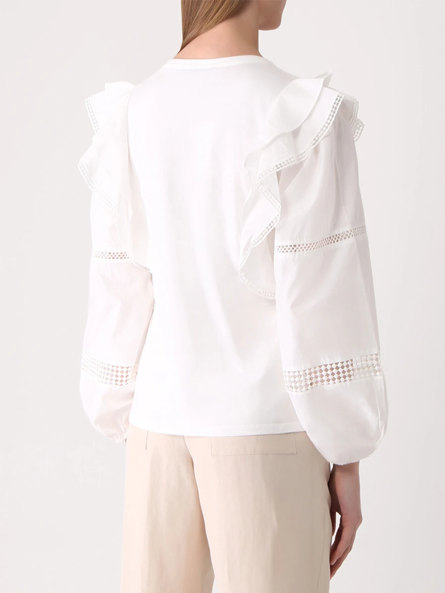 Блуза хлопковая DOROTHEE SCHUMACHER 623802/110, размер 48, цвет белый 623802/110 - фото 3