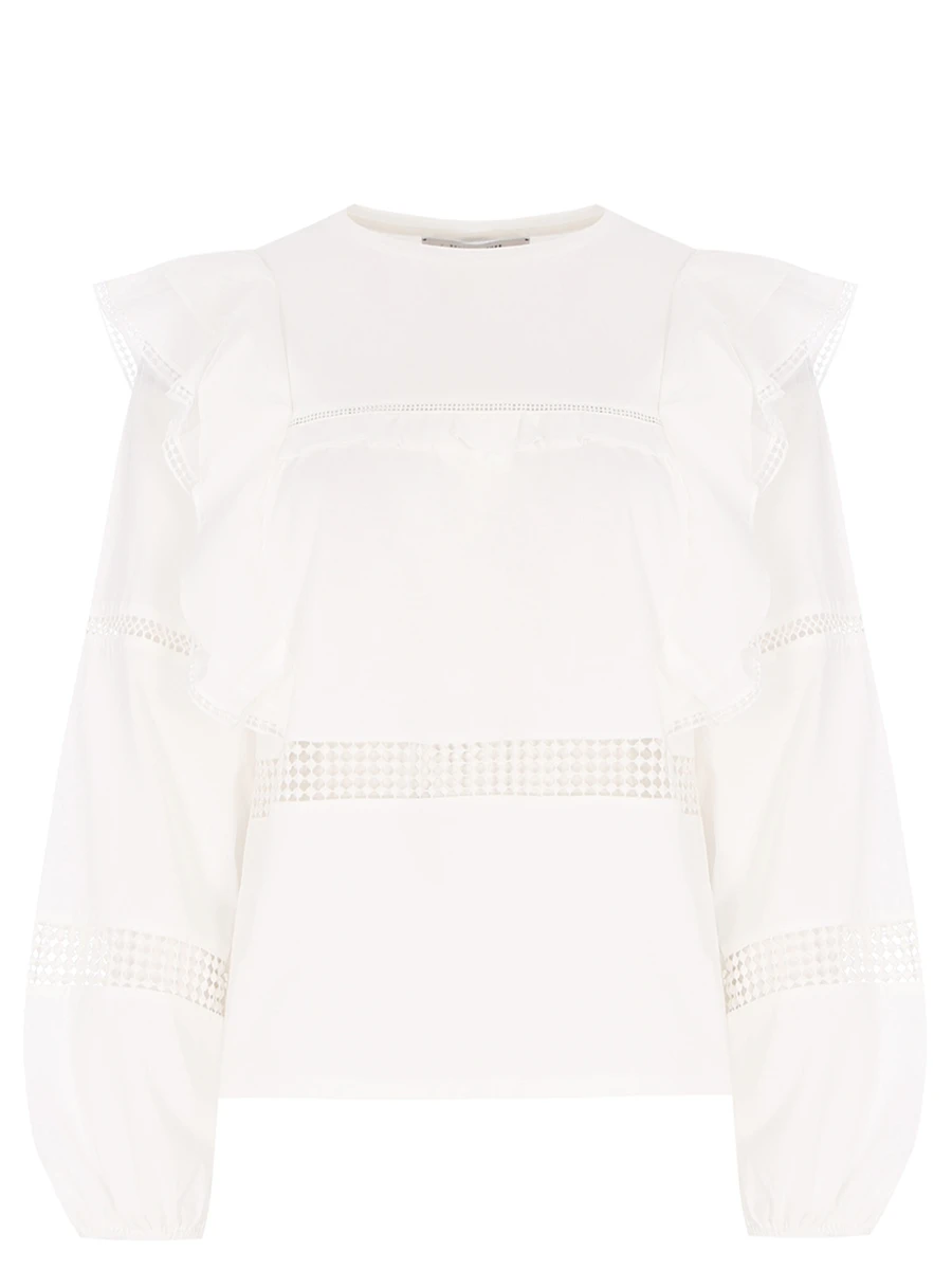 Блуза хлопковая DOROTHEE SCHUMACHER 623802/110, размер 48, цвет белый 623802/110 - фото 1