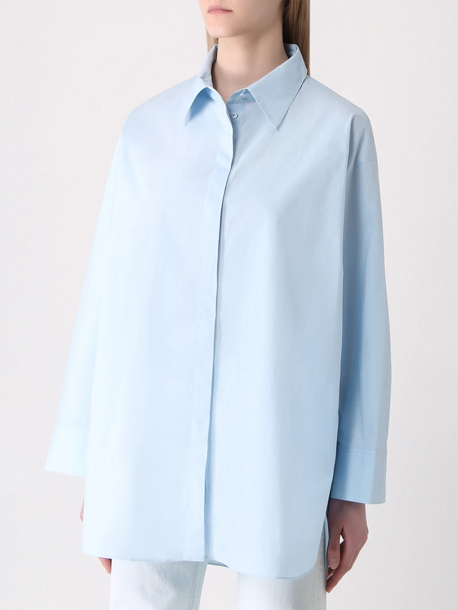 Блуза хлопковая DOROTHEE SCHUMACHER 648701/804, размер 46, цвет голубой 648701/804 - фото 4
