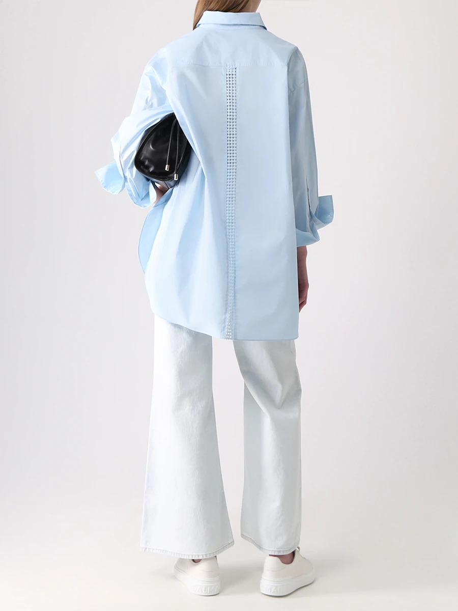 Блуза хлопковая DOROTHEE SCHUMACHER 648701/804, размер 46, цвет голубой 648701/804 - фото 2