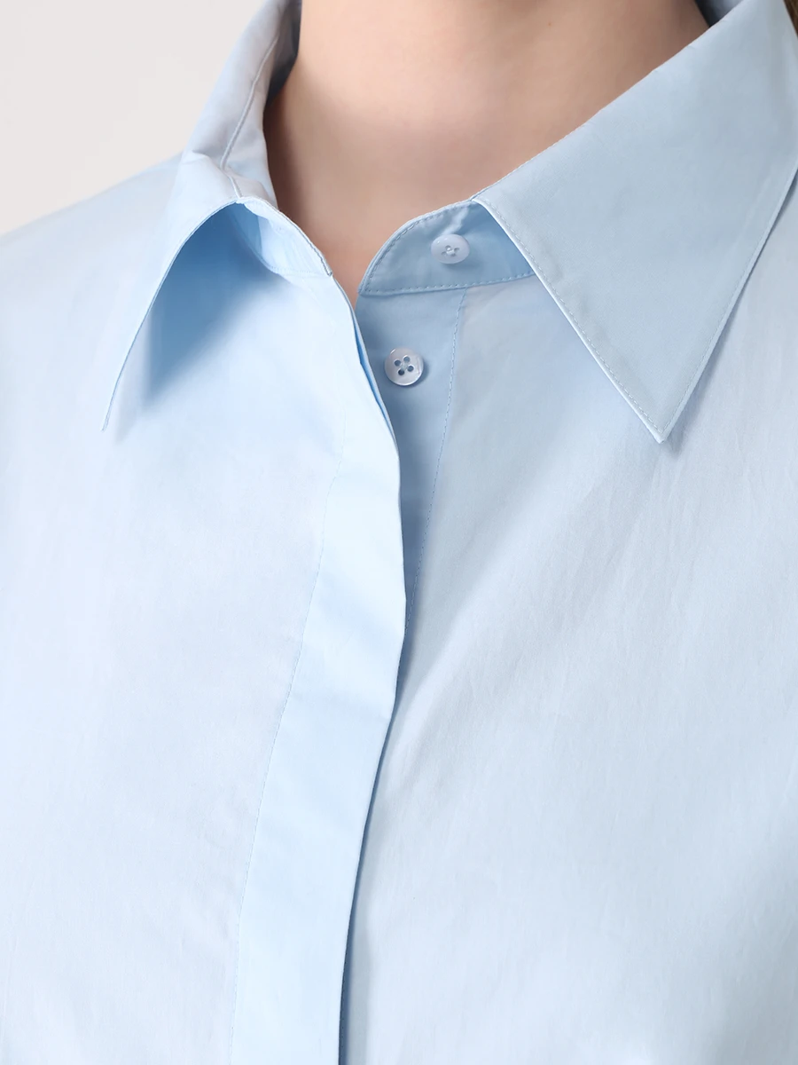 Блуза хлопковая DOROTHEE SCHUMACHER 648701/804, размер 46, цвет голубой 648701/804 - фото 5