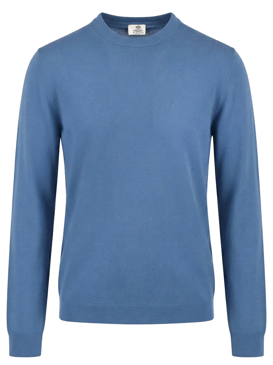 Джемпер хлопковый LUIGI BORRELLI 18KN210/CCK2016/5 Светло- Голубой 