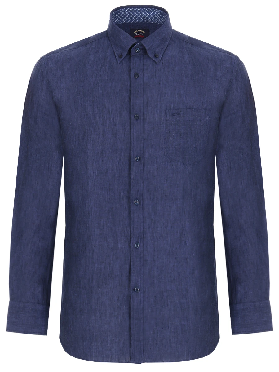 Рубашка Regular Fit льняная PAUL & SHARK 22413168/559, размер 52, цвет синий 22413168/559 - фото 1