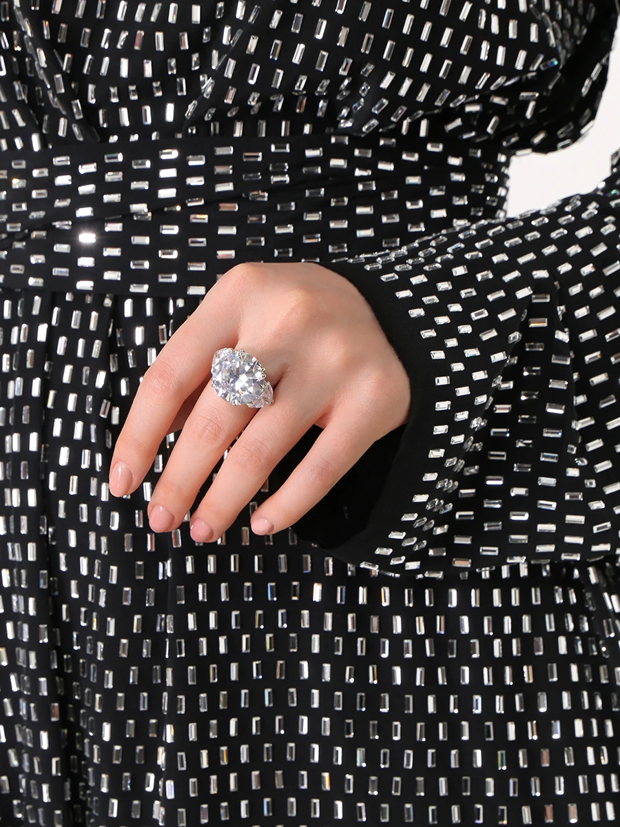 Кольцо с фианитом SASHAVERSE RING2SS22, размер Один размер, цвет серебряный - фото 2