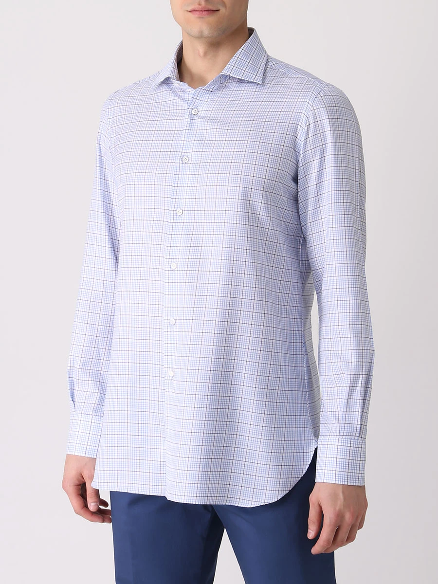 Рубашка Slim Fit хлопковая STILE LATINO CMM12104 WM10 Голубой  Фото 4