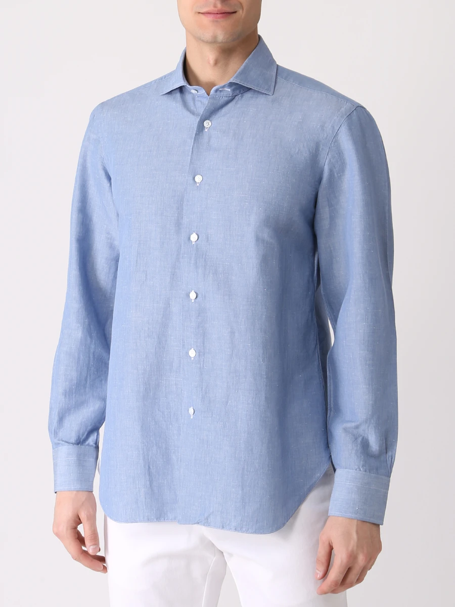 Рубашка Regular Fit однотонная BARBA BU 1300/00231 D2U13P01851801U, размер 56, цвет голубой BU 1300/00231 D2U13P01851801U - фото 4