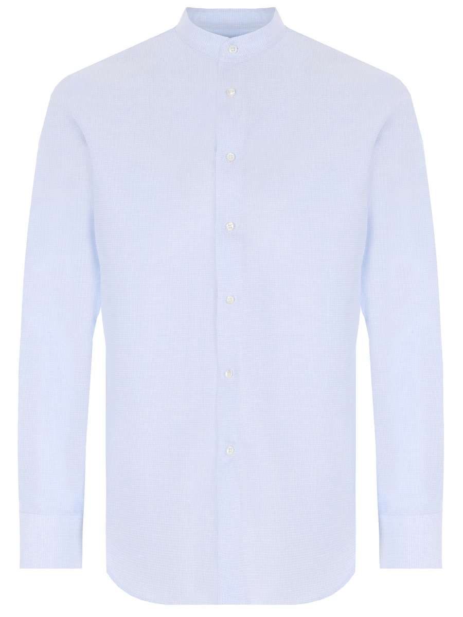 Рубашка Regular Fit хлопковая CANALI GR02527/401/N780 Фактура, размер 50, цвет голубой GR02527/401/N780 Фактура, - фото 1