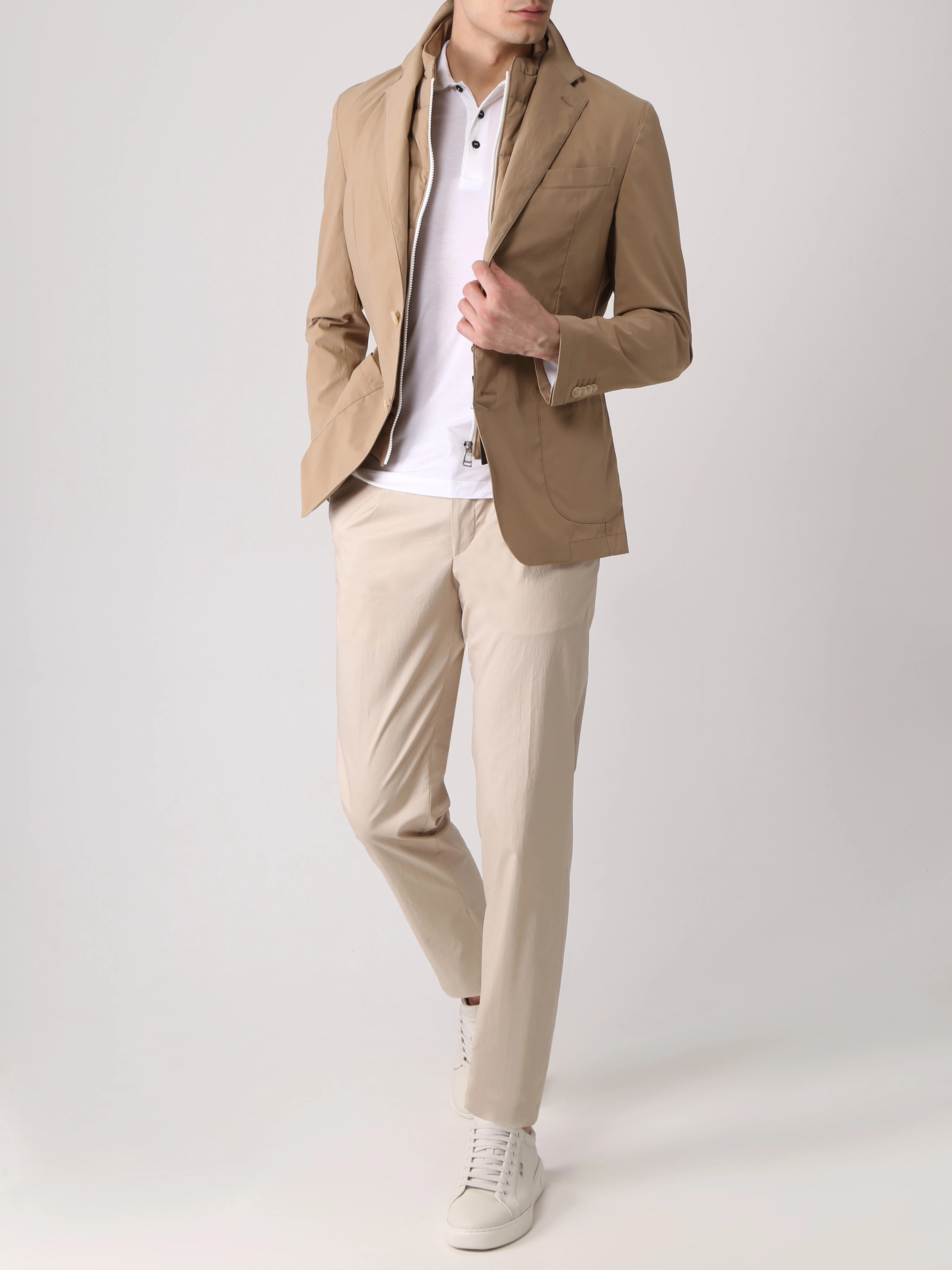 Поло однотонное CANALI MY01525/001/T0238 Белый  Фото 2