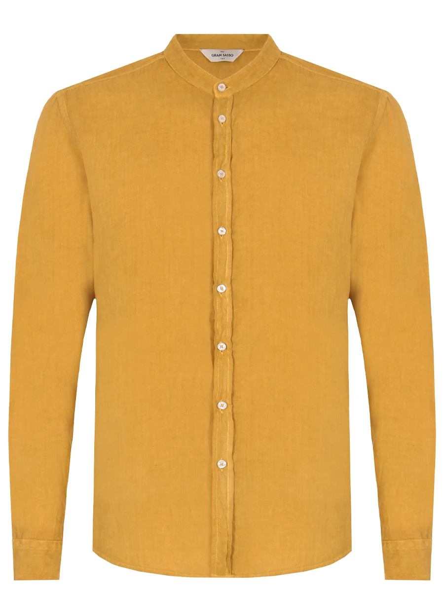 Рубашка Slim Fit льняная GRAN  SASSO 61177/50002 Горчичный, размер 48, цвет желтый 61177/50002 Горчичный - фото 1