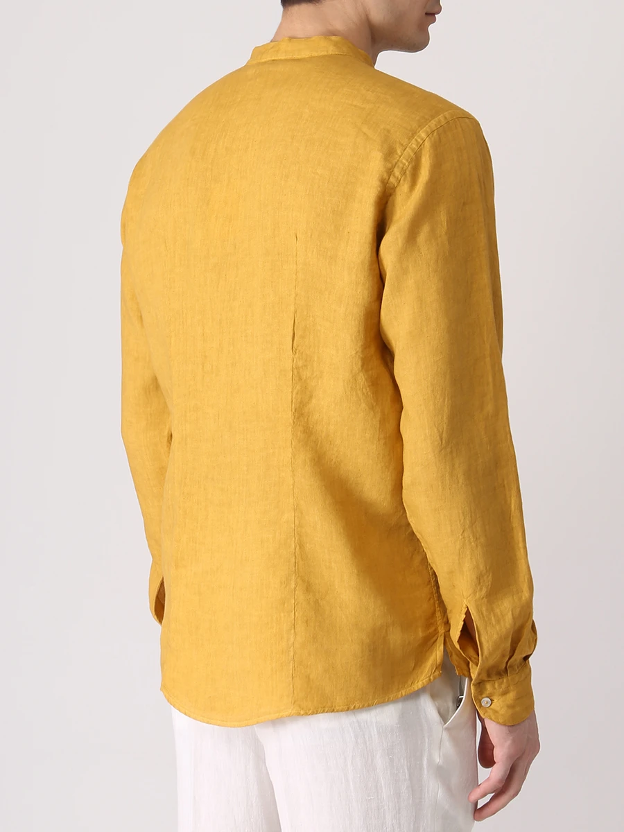 Рубашка Slim Fit льняная GRAN  SASSO 61177/50002 Горчичный, размер 48, цвет желтый 61177/50002 Горчичный - фото 3